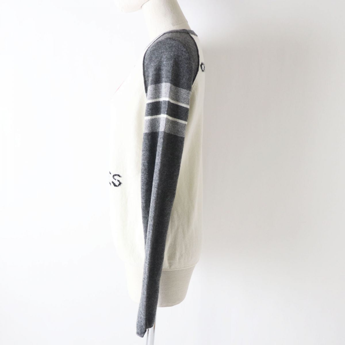 Dior Christian Knit Main: % Cashmere Gray X White Red Travel Bag
