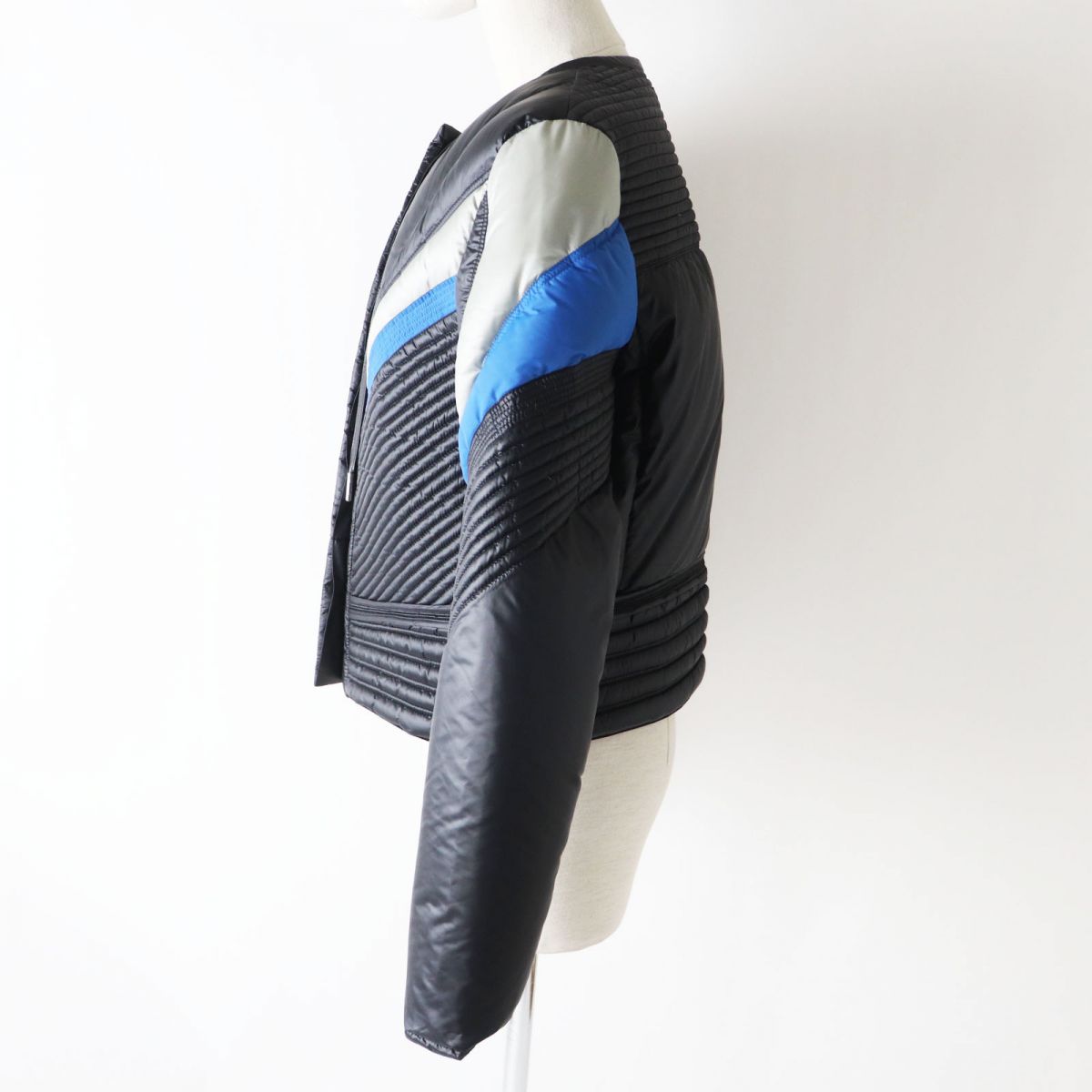 Louis Vuitton Blouson Part Cowhide Filling 90 Nylon Black Blue Grey Handbag