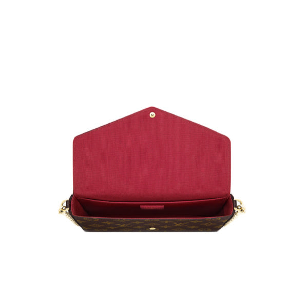 Louis Vuitton M61276 ChainShoulder strap Pochette Felice Monogram Leather Canvas Brown Shoulder Bag