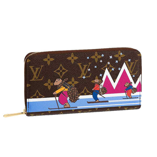 Louis Vuitton Long Purse M63379 Zippy Zip Monogram Canvas Brown Wallet Case