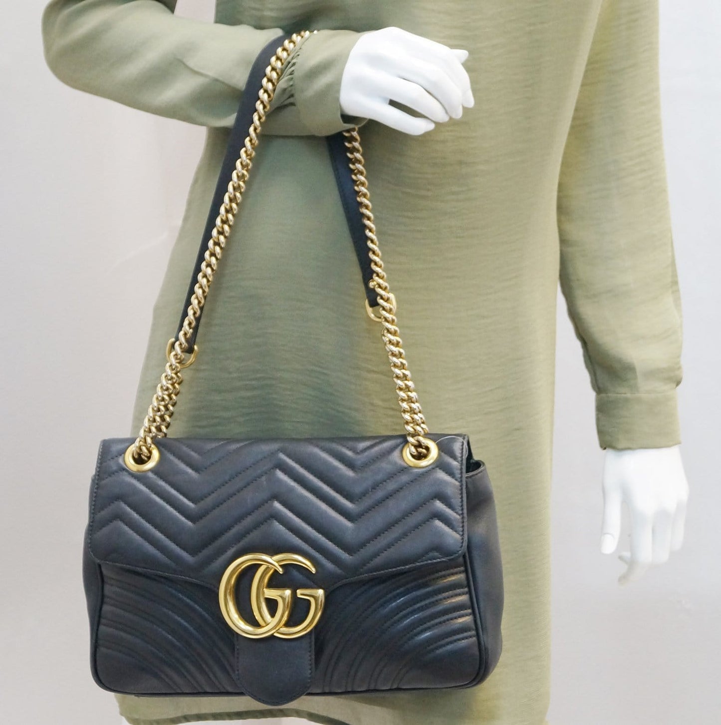 Gucci Marmont Shoulder Bag Leather Matelasse 443496 Dd6426