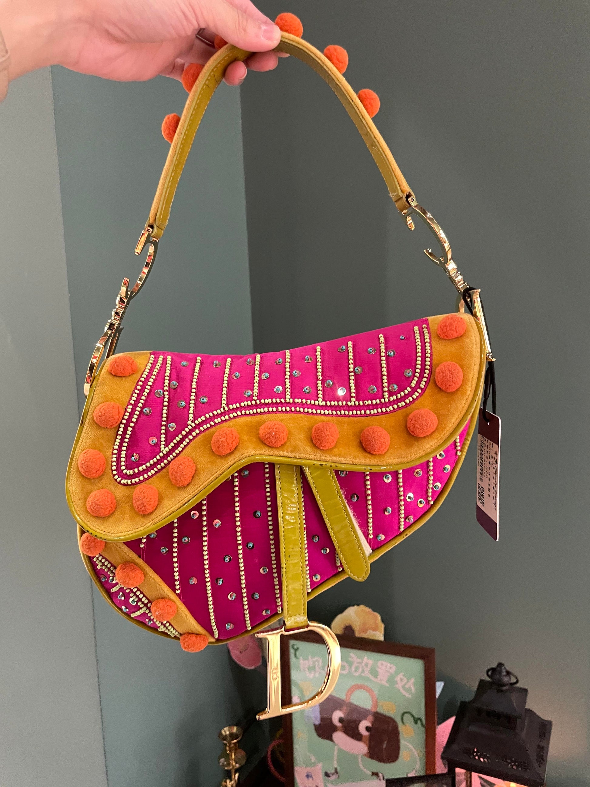 Dior Limited Edition John Galliano Era Saddle Bag Travel Bag