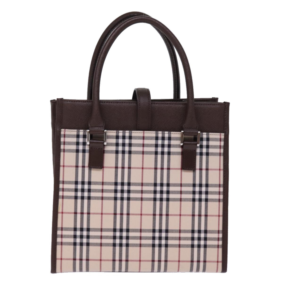 Burberry Luxury Nova Check Hand Bag Auth Mr245 Canvas Nylon Beige Travel Bag