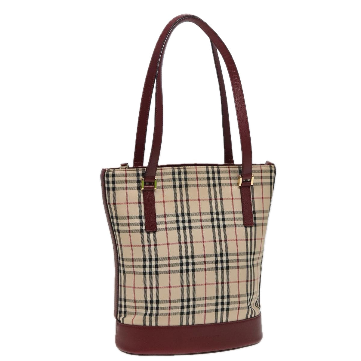 Burberry Luxury Nova Check Tote Bag Auth Mr278 Canvas Beige