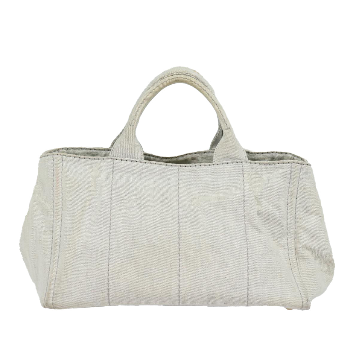 Prada Canapa Mm Hand Bag 2Way Auth Canvas Gray Travel Bag