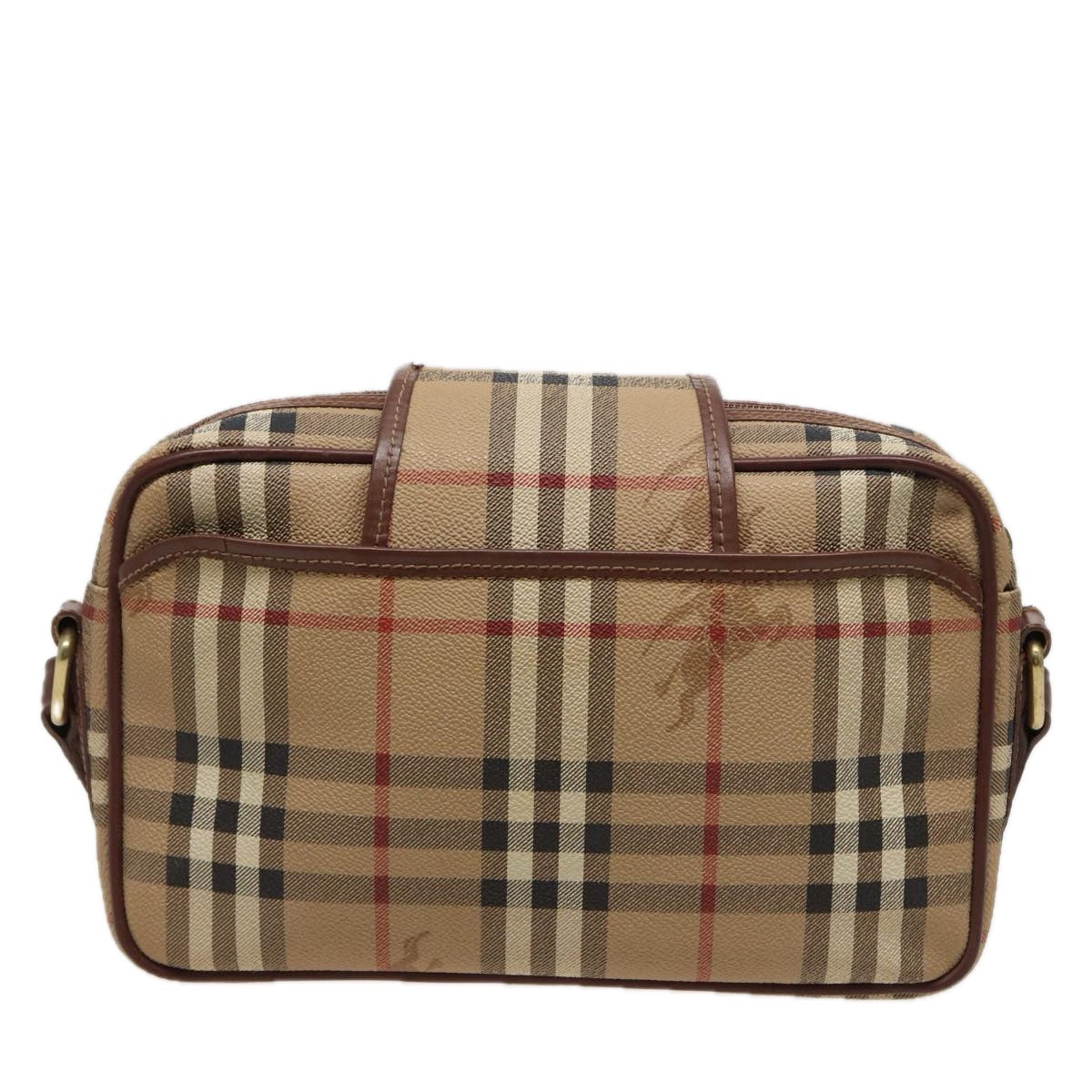 Burberry Luxury ss Nova Check Shoulder Bag Pvc Auth Leather Beige Beige Auth Mr288