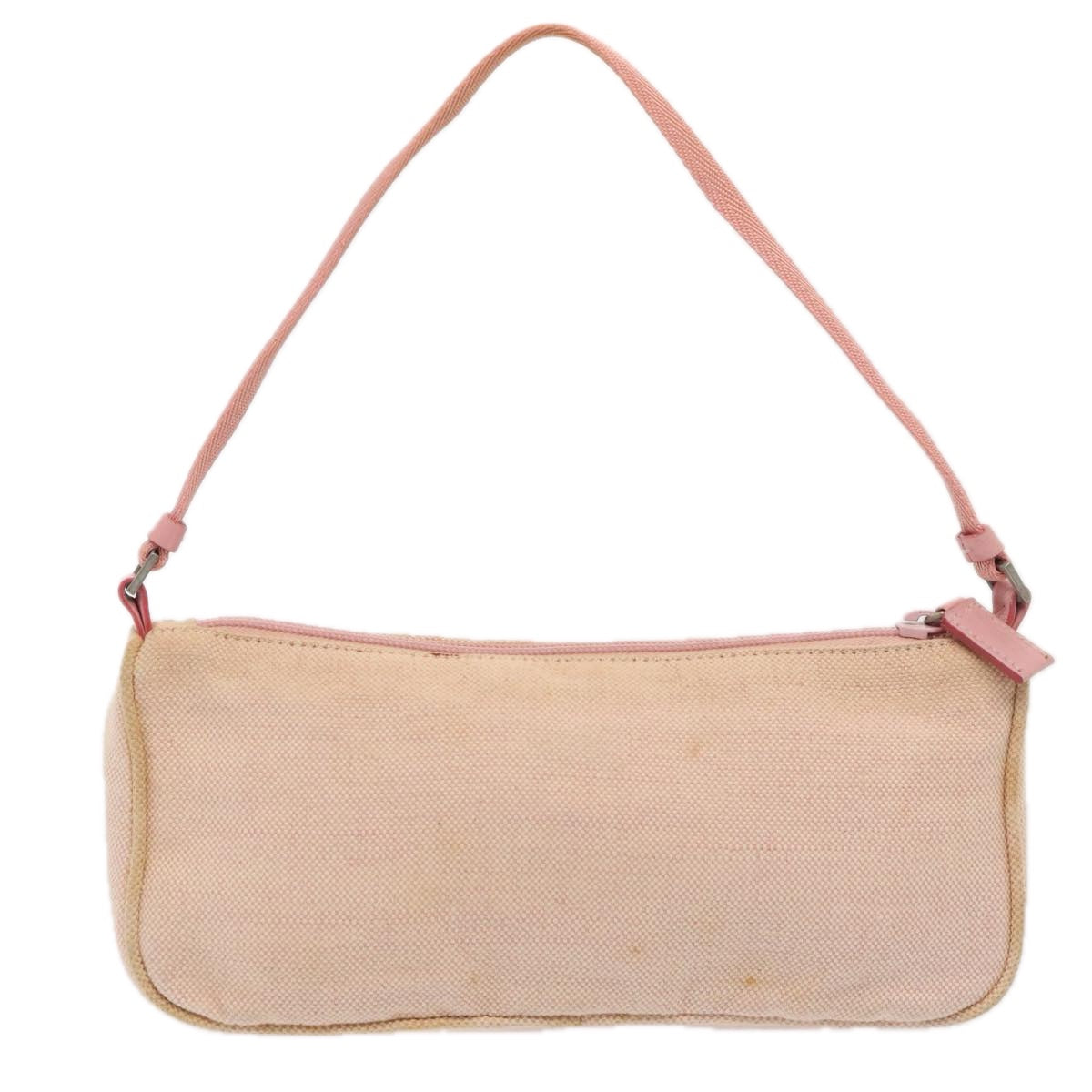 Prada Sports Accessory Pouch Auth Luxury Handbag Canvas Pink Silver Clutch Bag