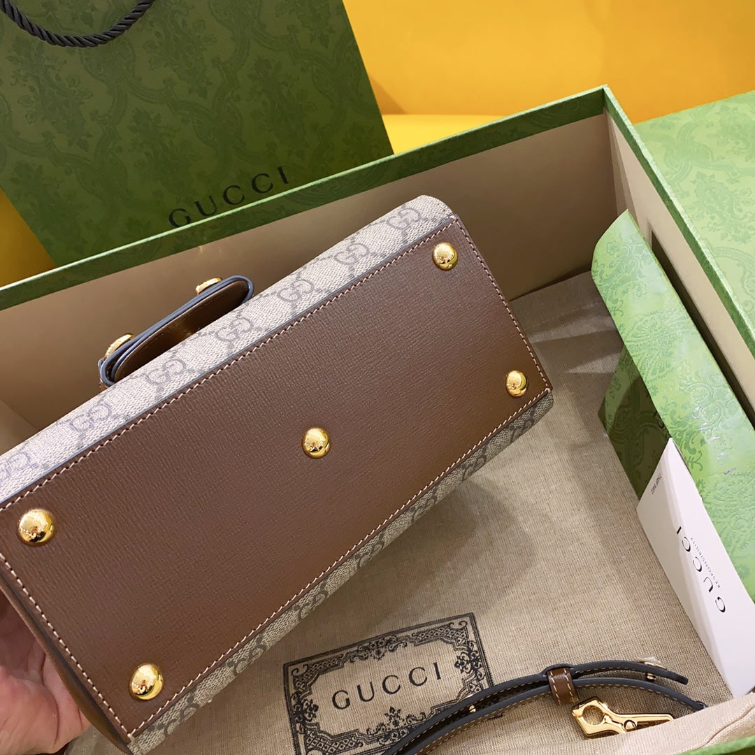 gg Horsebit , ’s 8.7in Brown Mini Bag