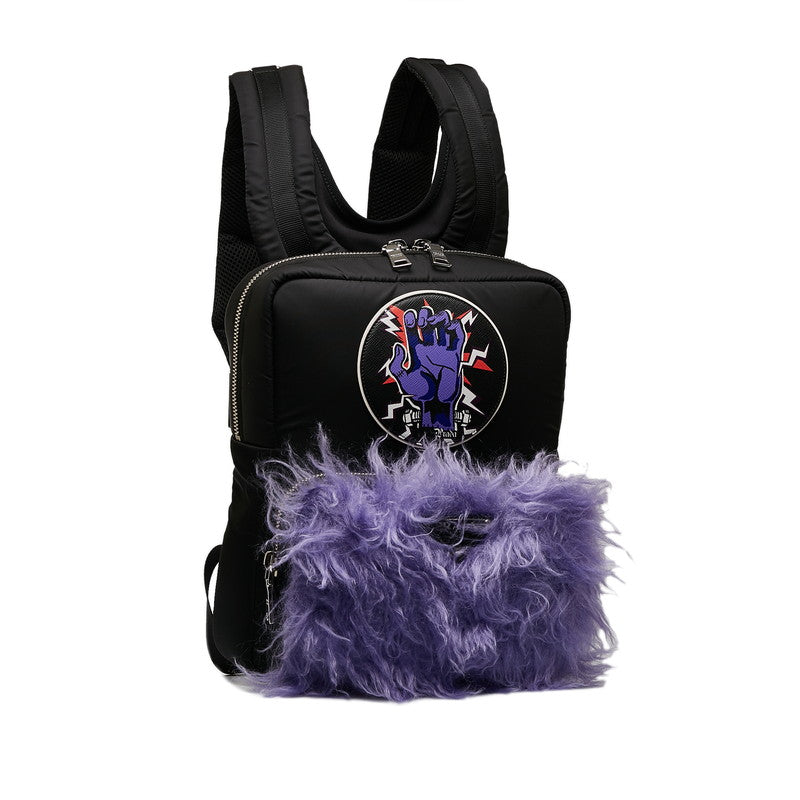 Prada Frankenstein Fur Backpack Nylon