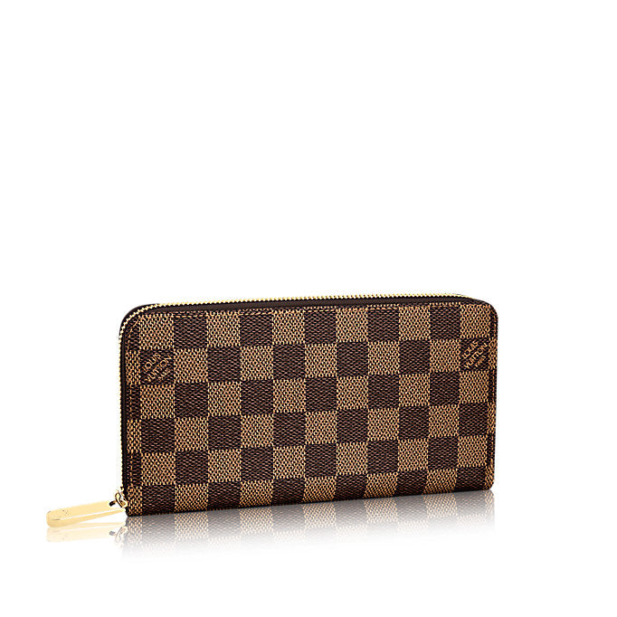 Louis Vuitton Long Purse N41661 Damier Zip Canvas Brown Wallet Case 3