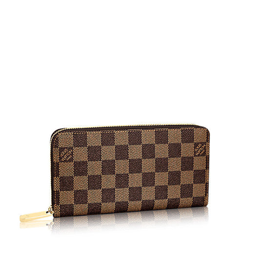 Louis Vuitton Long Purse N41661 Damier Zip Canvas Brown Wallet Case 3