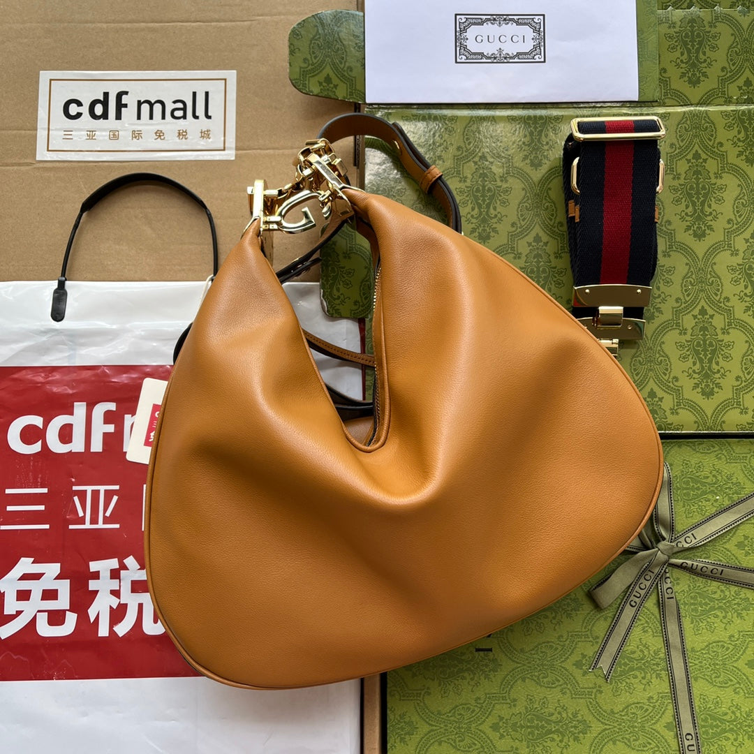 gg Atache , ’s 13.8in Brown Large Shoulder Bag