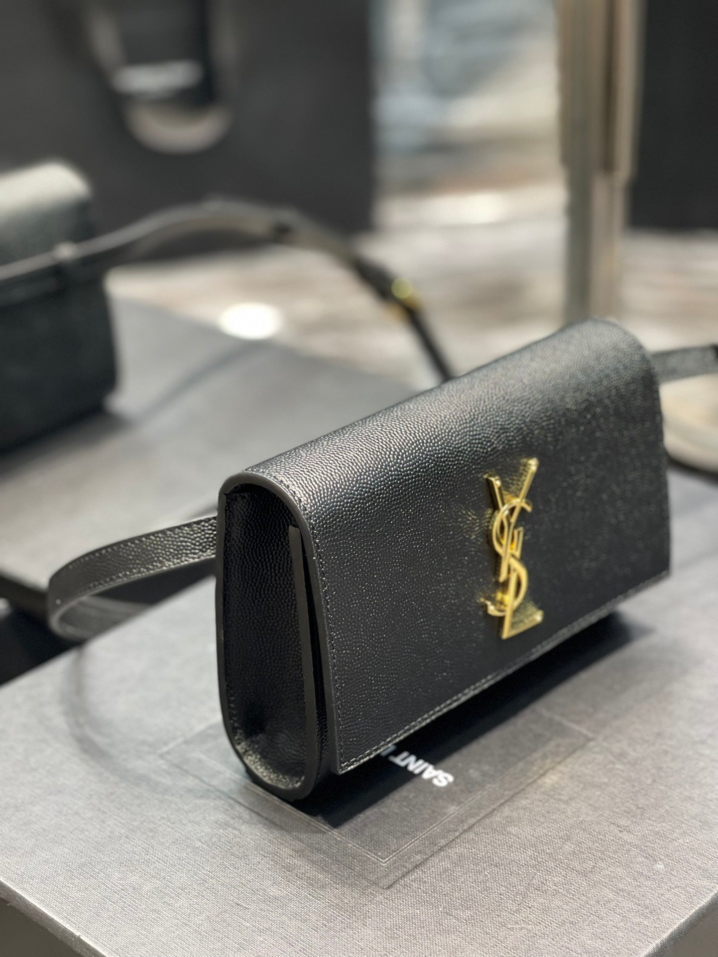 YSL Saint Laurent Kate Belt , ’s 7in Black Accessory Ysl 534395Bow0J1000