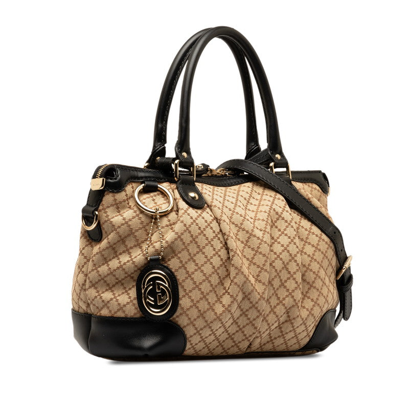 Gucci Sukey Diamante 2Way Bag Leather Canvas Travel Bag 2Way Bag