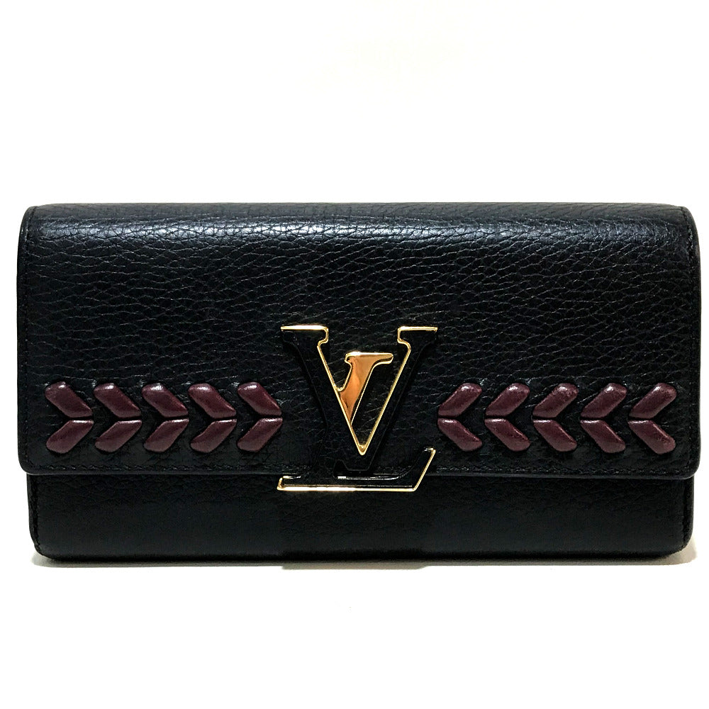 Louis Vuitton Folded M62076 Taurillon Clemence Taurillon Leather Black Wallet Case