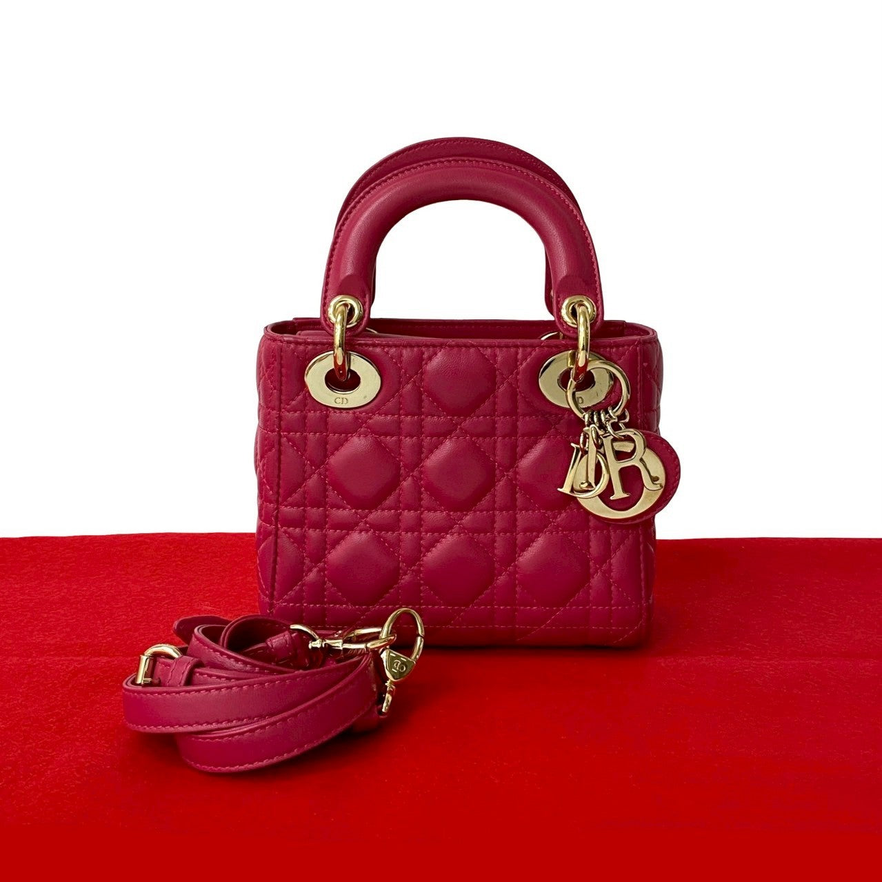 Dior Christian Lady 2Way Bag Leather Travel Bag Leather 2Way Bag