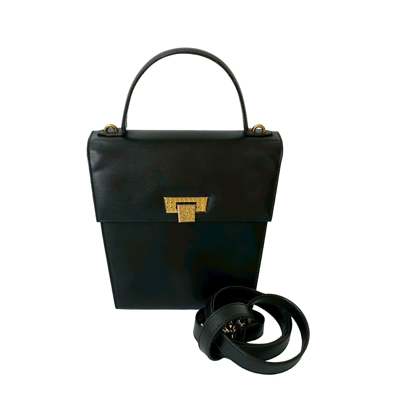 Dior Christian Cd 2Way Handbag Leather Logo Travel Bag