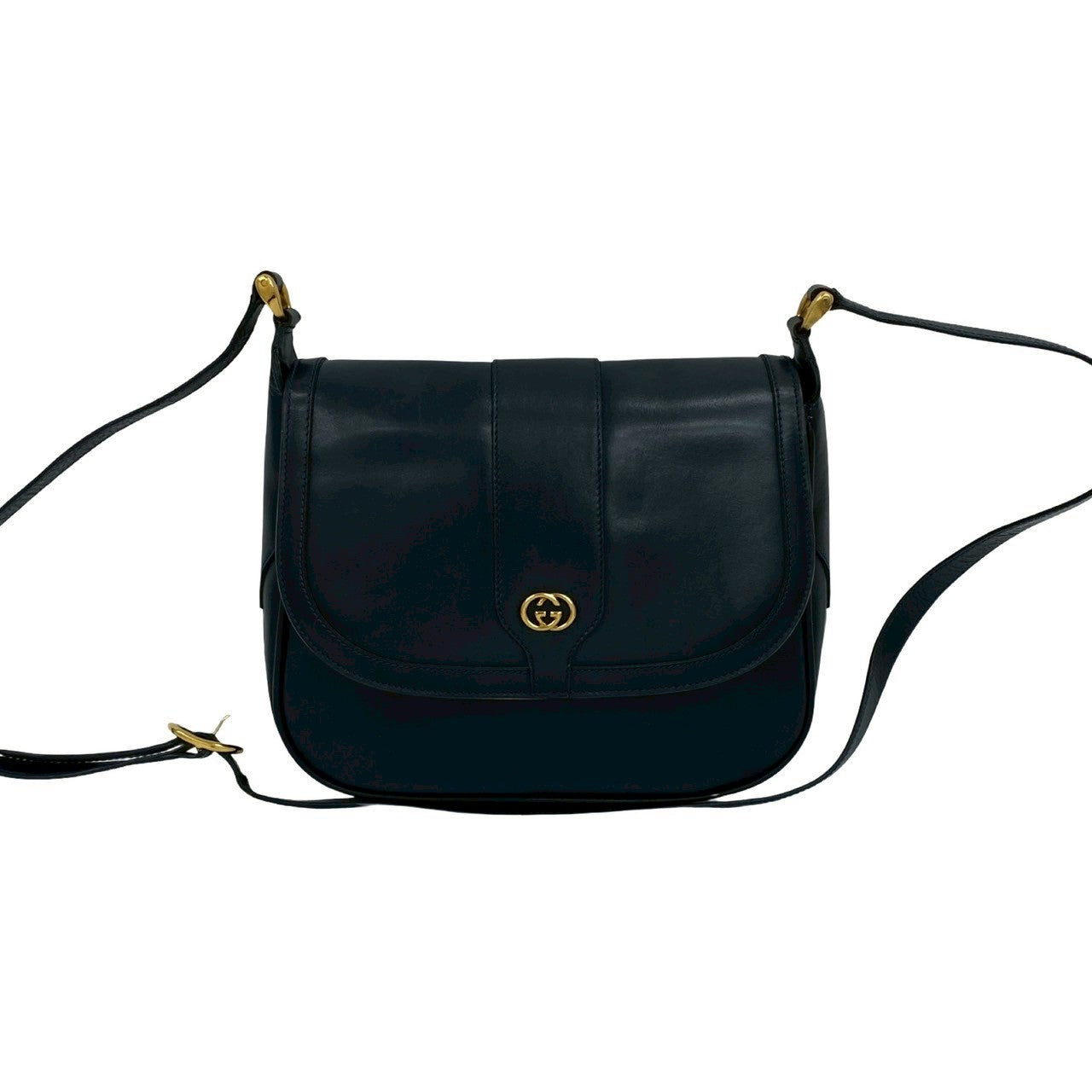 Gucci Old Calf Shoulder Bag Leather Logo