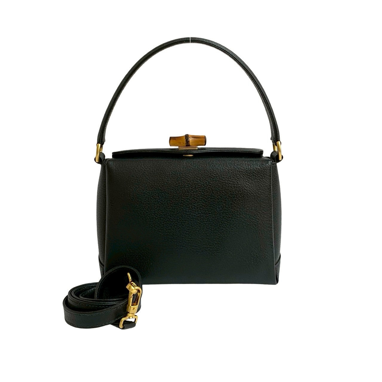 Gucci Bamboo 2Way Handbag Leather Travel Bag