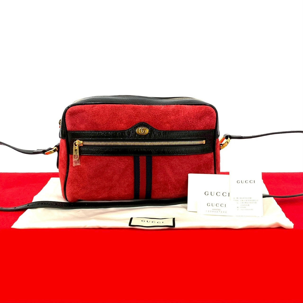 Gucci Ophidia Patent Shoulder Bag Leather Suede Shoulder Bag