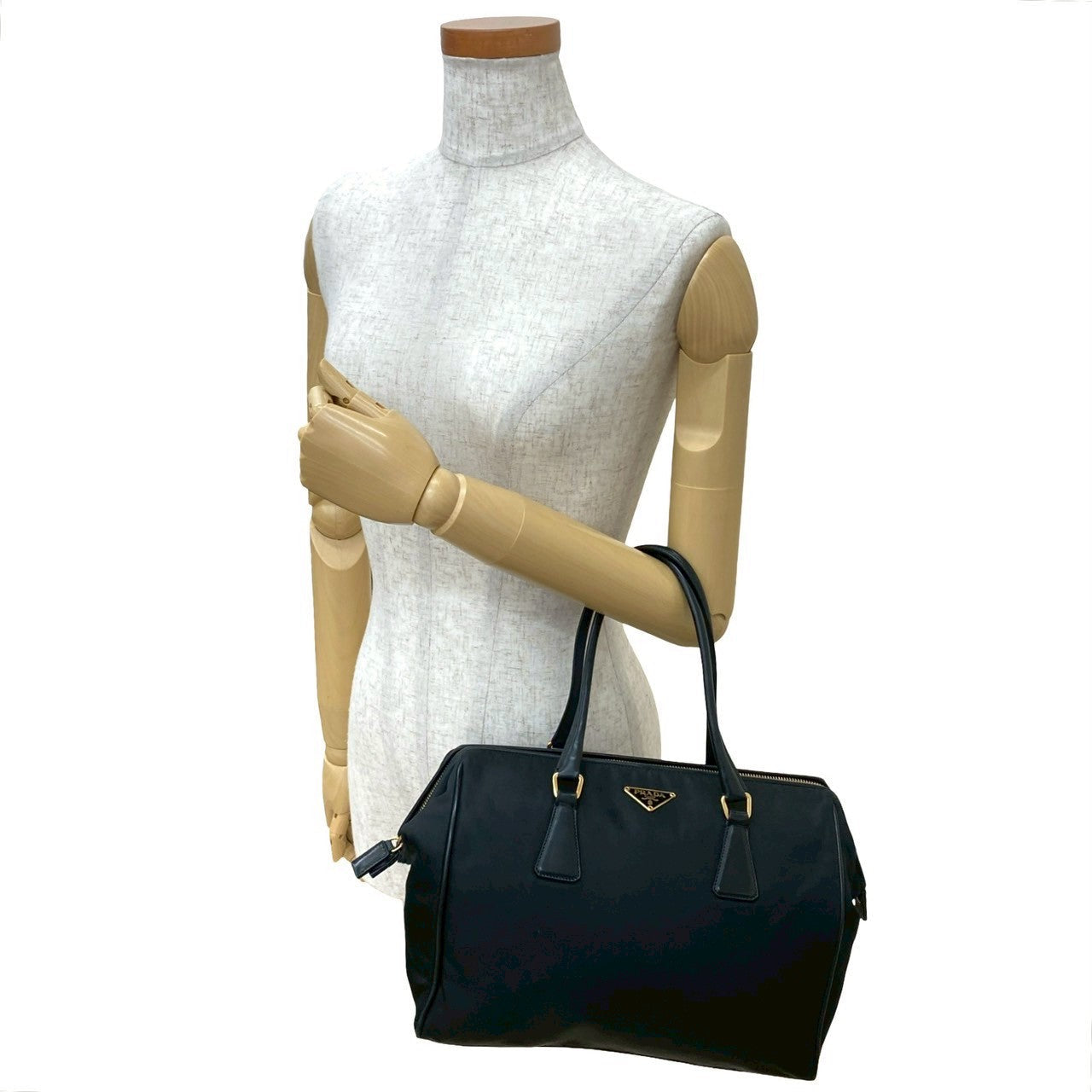 Prada Tessuto Handbag Leather Travel Bag