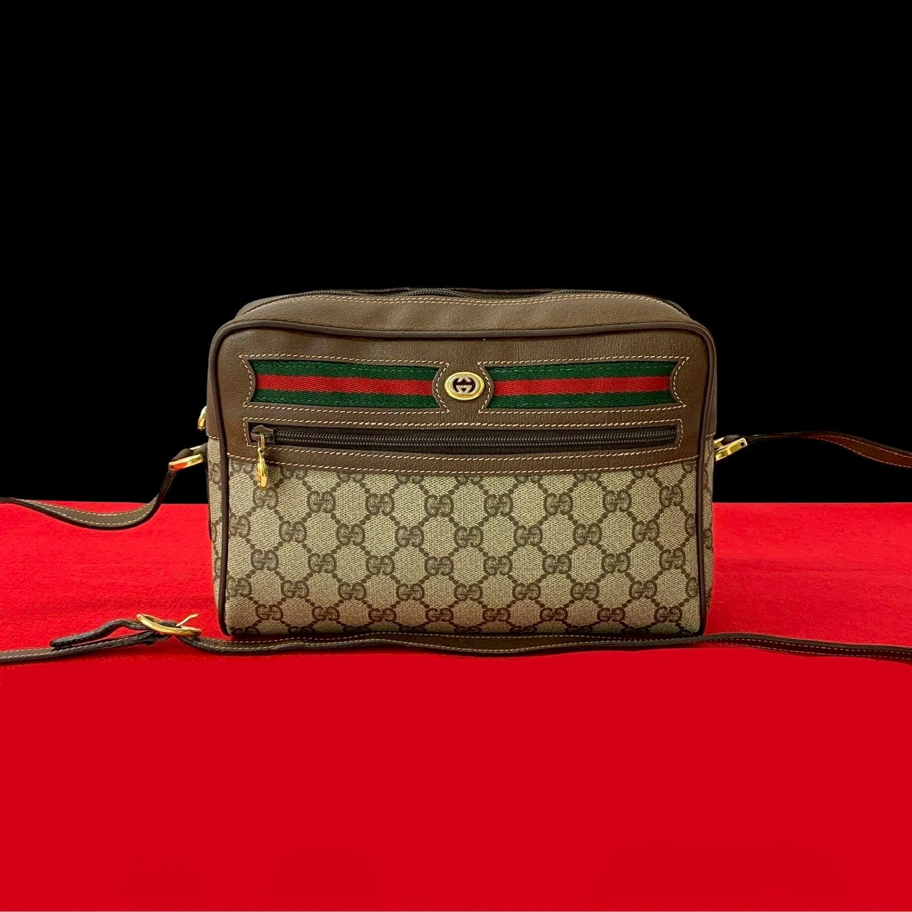 Gucci Old Pvc Shoulder Bag Leather Logo