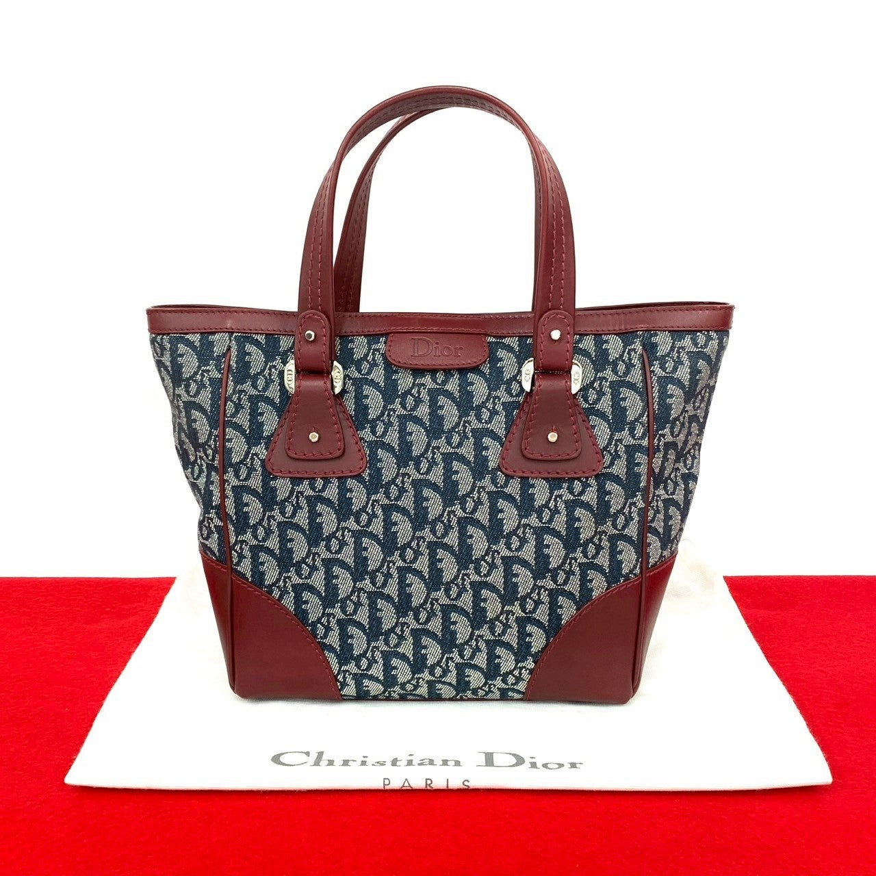 Dior Christian Trotter Handbag Leather Canvas Travel Bag Leather Handbag 4
