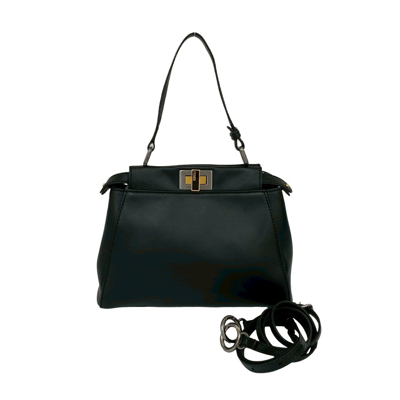 Fendi Peekaboo 2Way Handbag Leather Travel Bag