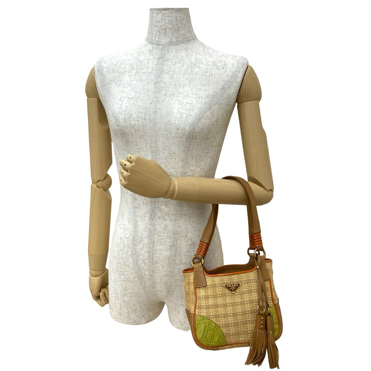 Prada Prada Raffia Leather Handbag Travel Bag