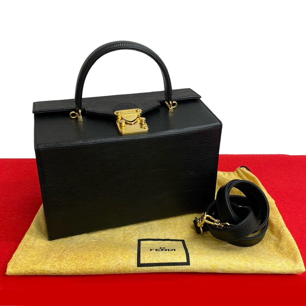 Fendi Epi 2Way Handbag Shoulder Bag Leather