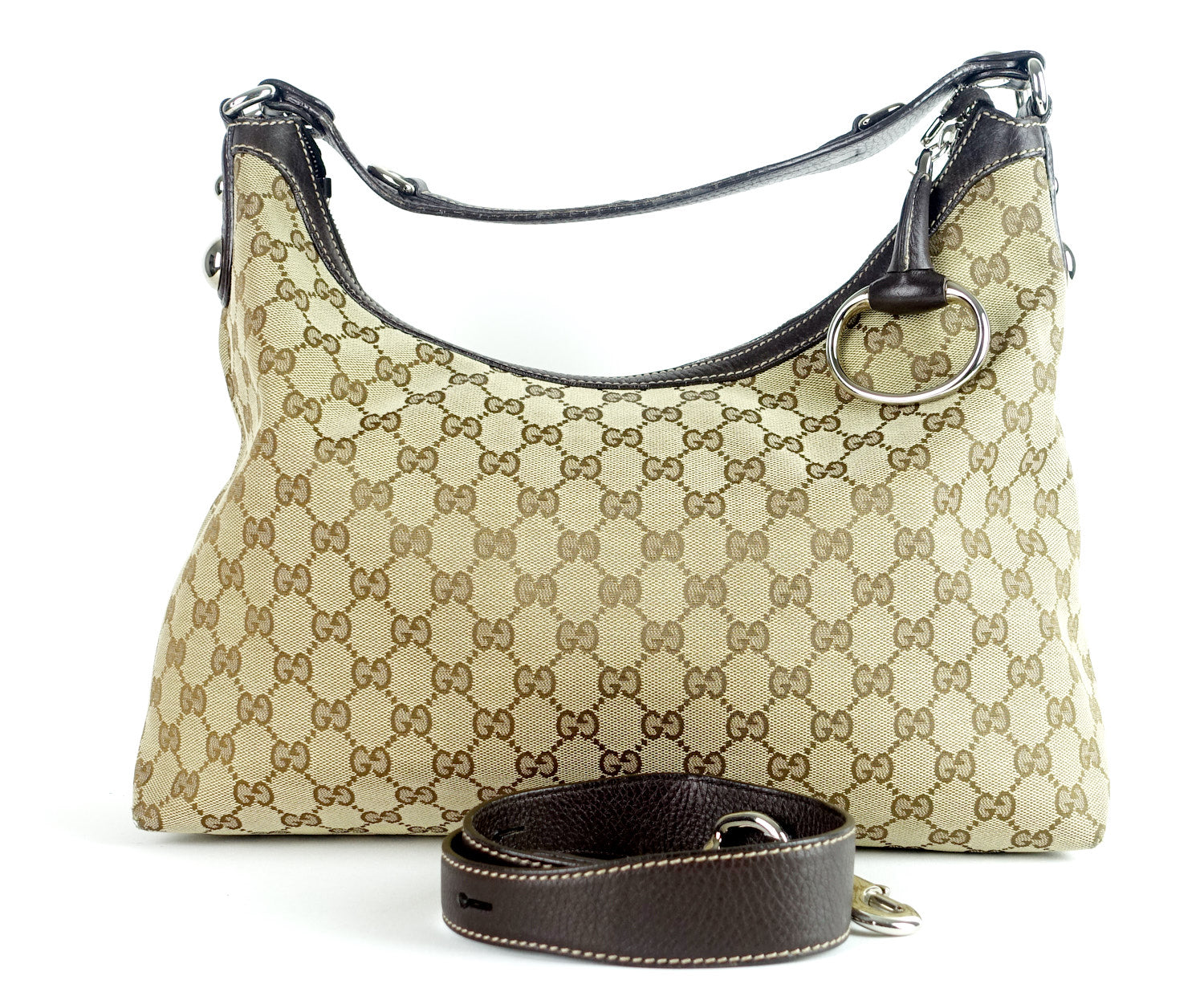 Gucci Hobo Bag Canvas Monogram Travel Bag Hobo Oc273