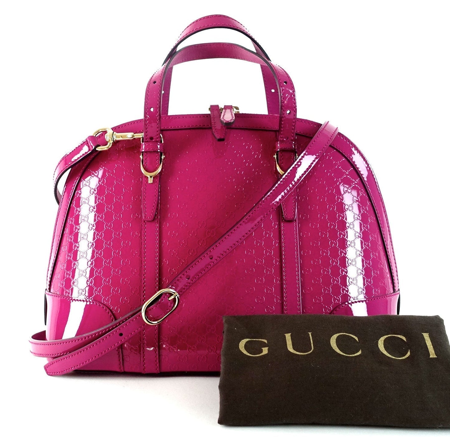 Gucci Nice Microssima Patent Bag Leather Small Travel Bag
