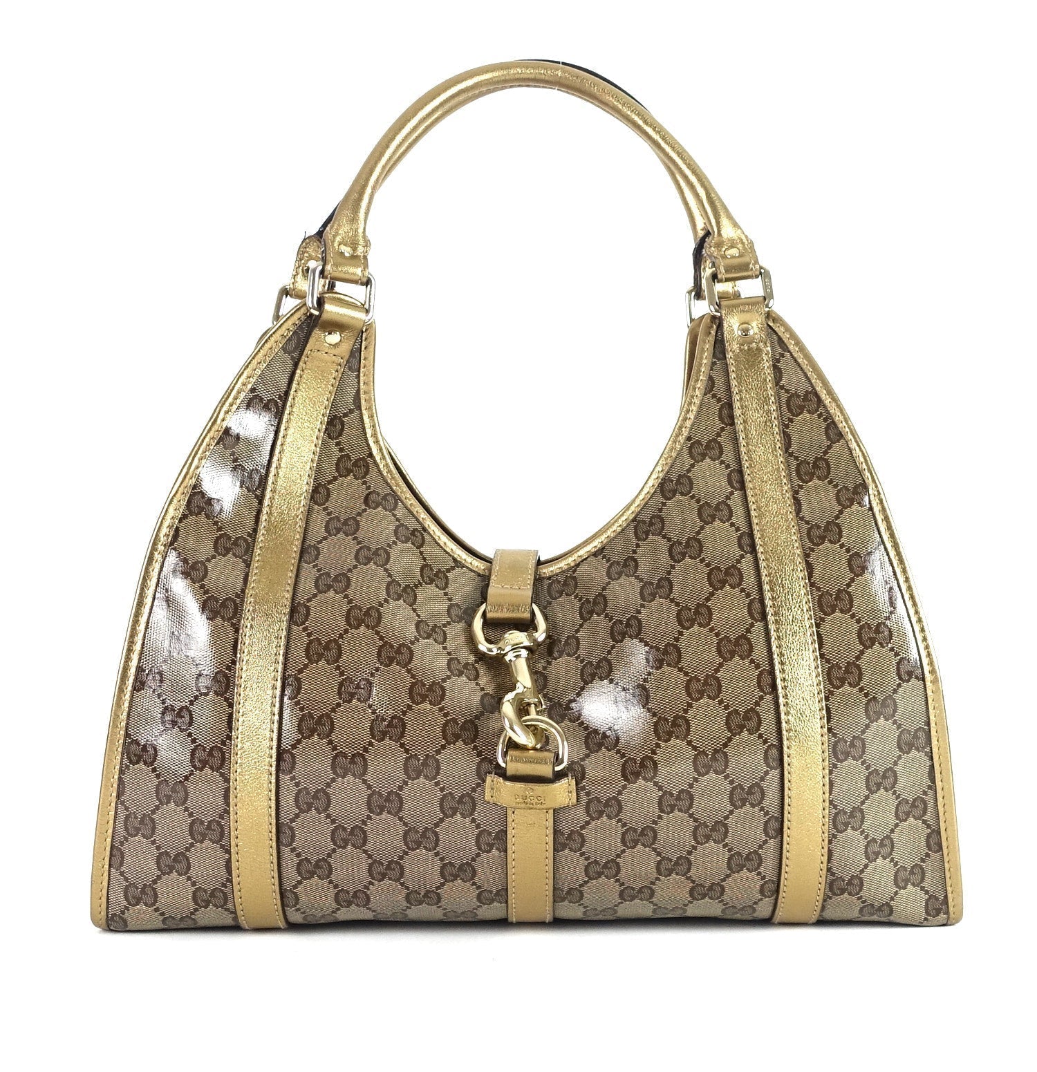Gucci Jackie Crystal Coated Bag Canvas Monogram Travel Bag