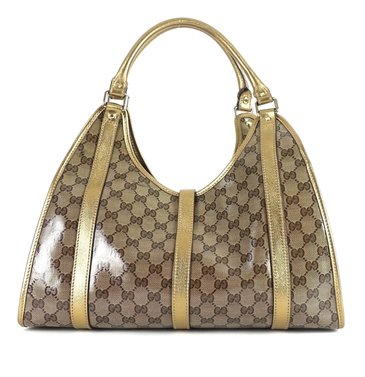 Gucci Jackie Crystal Coated Bag Canvas Monogram Travel Bag