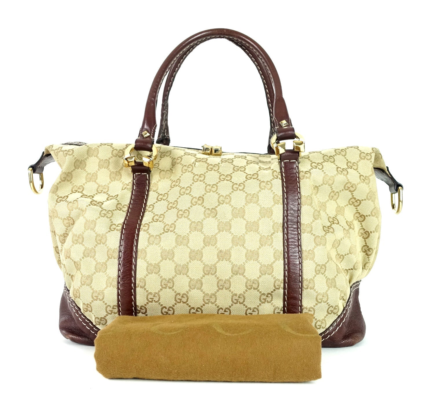 Gucci Hobo Bag Canvas Monogram Travel Bag Hobo Oc328
