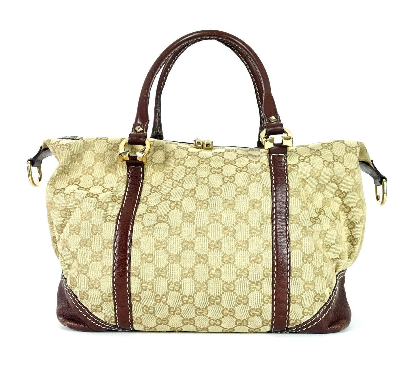 Gucci Hobo Bag Canvas Monogram Travel Bag Hobo Oc328