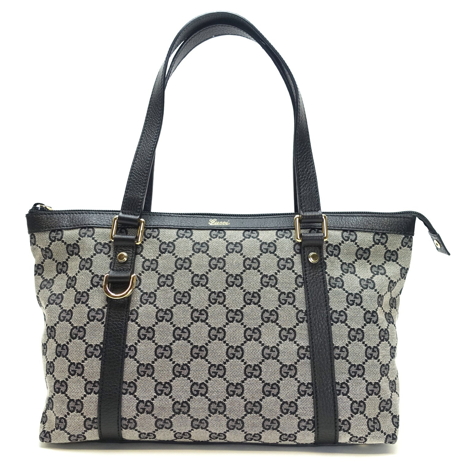 Gucci Abbey Zip Tote Bag Canvas Monogram Tote Oc547