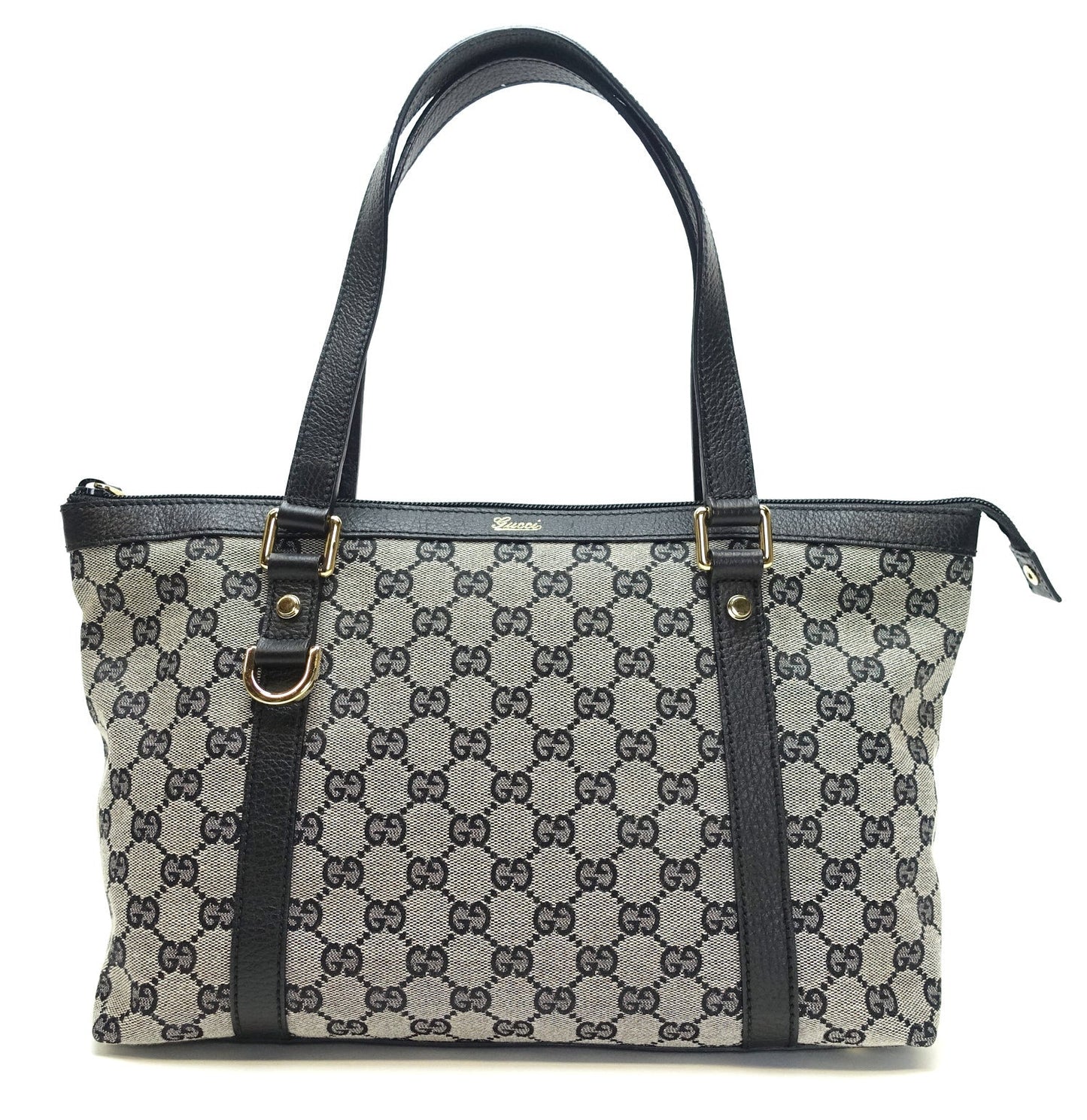 Gucci Abbey Zip Tote Bag Canvas Monogram