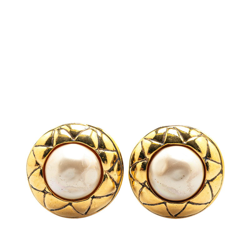 Gold Plated Faux Pearl Earrings Jewelry Clip Accessory
