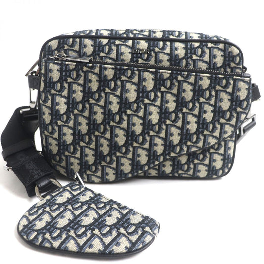 Dior Pouch Main: , Main: Navy X Mens Leather Canvas Travel Bag