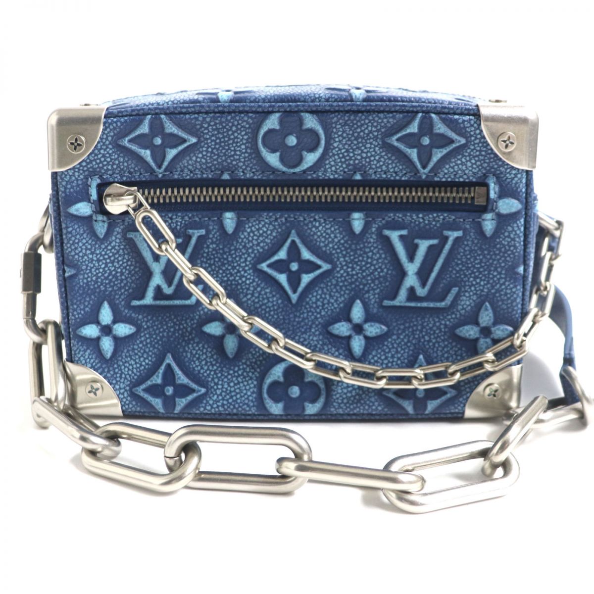 Louis Vuitton M21368 Soft Trunk Monogram Leather Blue Mini Shoulder Bag
