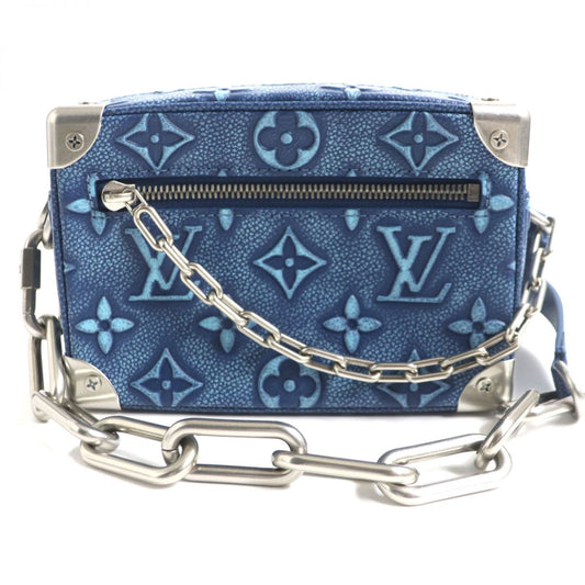 Louis Vuitton M21368 Soft Trunk Monogram Leather Blue Mini Shoulder Bag