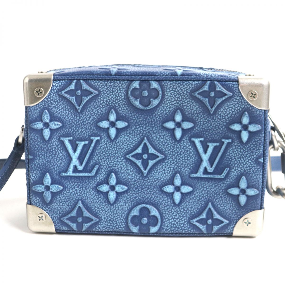 Louis Vuitton M21368 Soft Trunk Monogram Leather Blue Mini Shoulder Bag