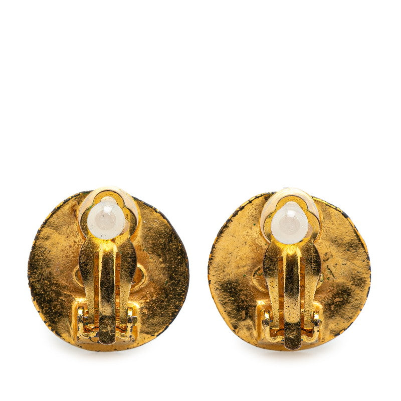 Gold Plated Coco Mark Earrings Jewelry Signature