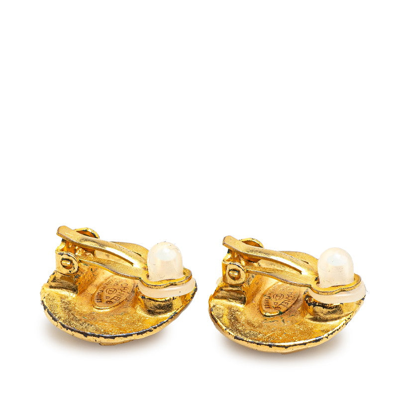 Gold Plated Coco Mark Earrings Jewelry Signature
