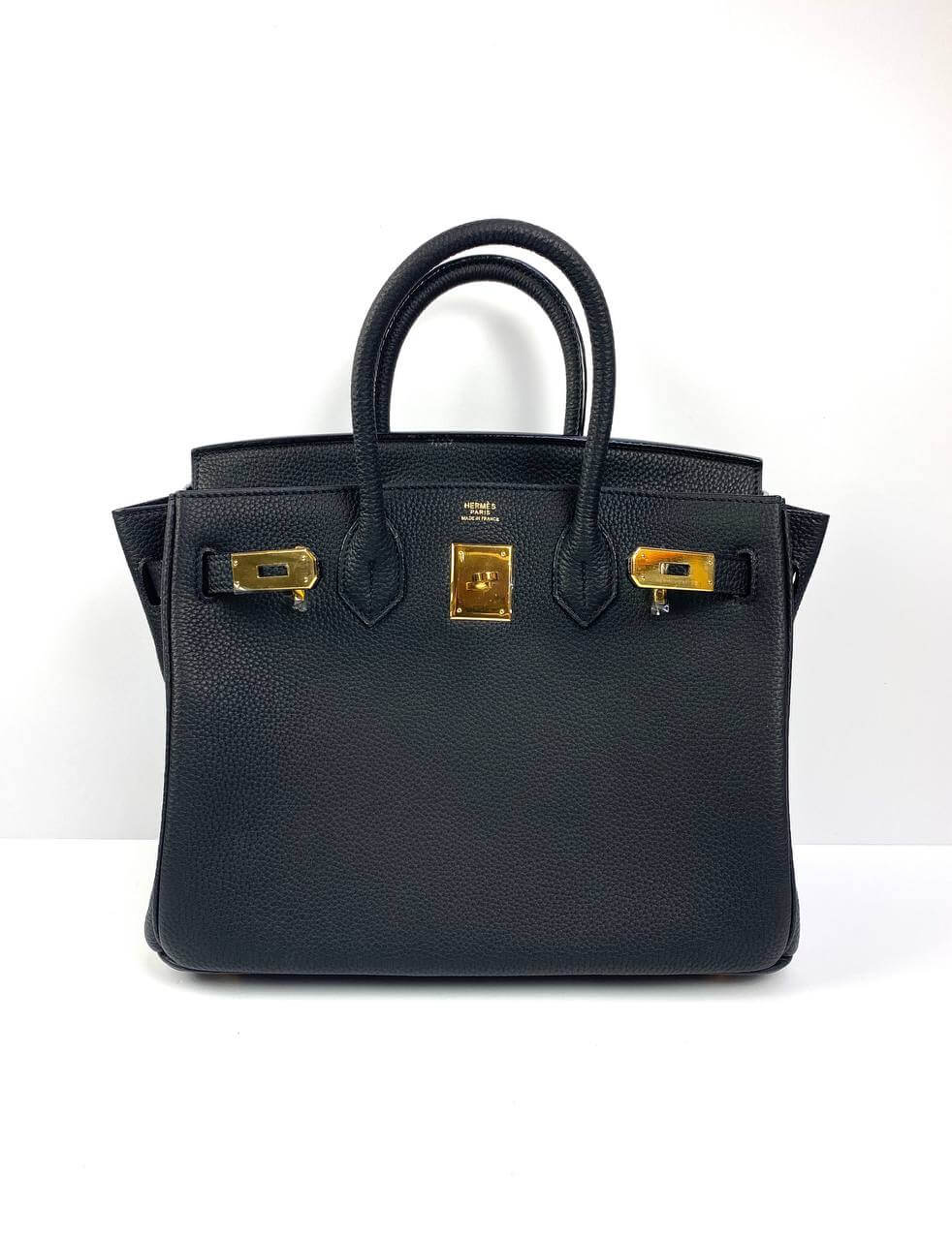Hermes Luxury Birkin Biscuit Togo Hardware Handbag Leather Black Travel Bag