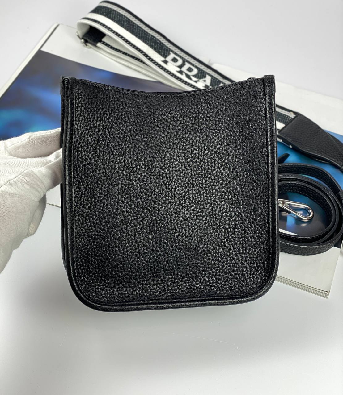 Prada Shoulder Bag Leather Black Mini