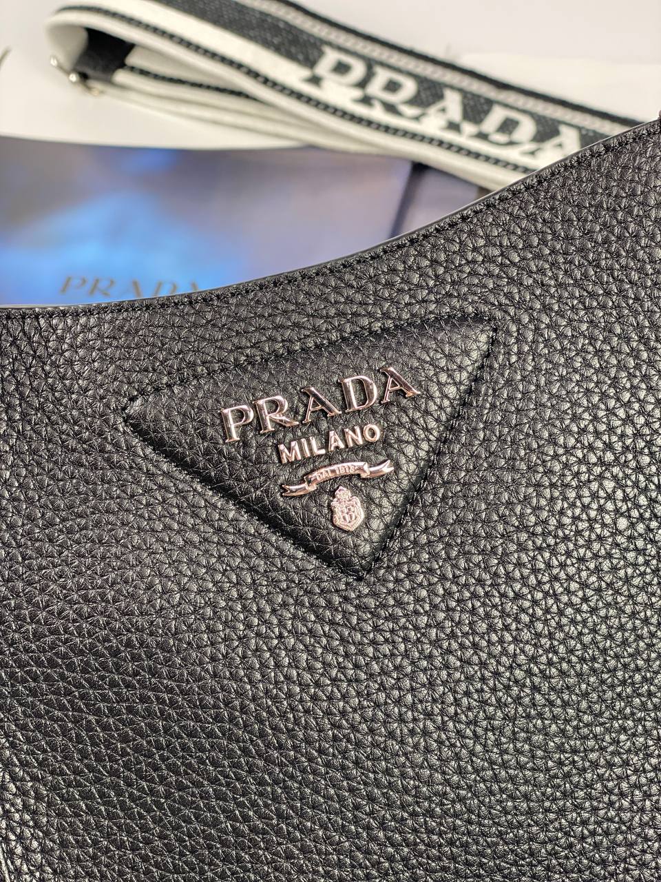Prada Shoulder Bag Leather Black Mini