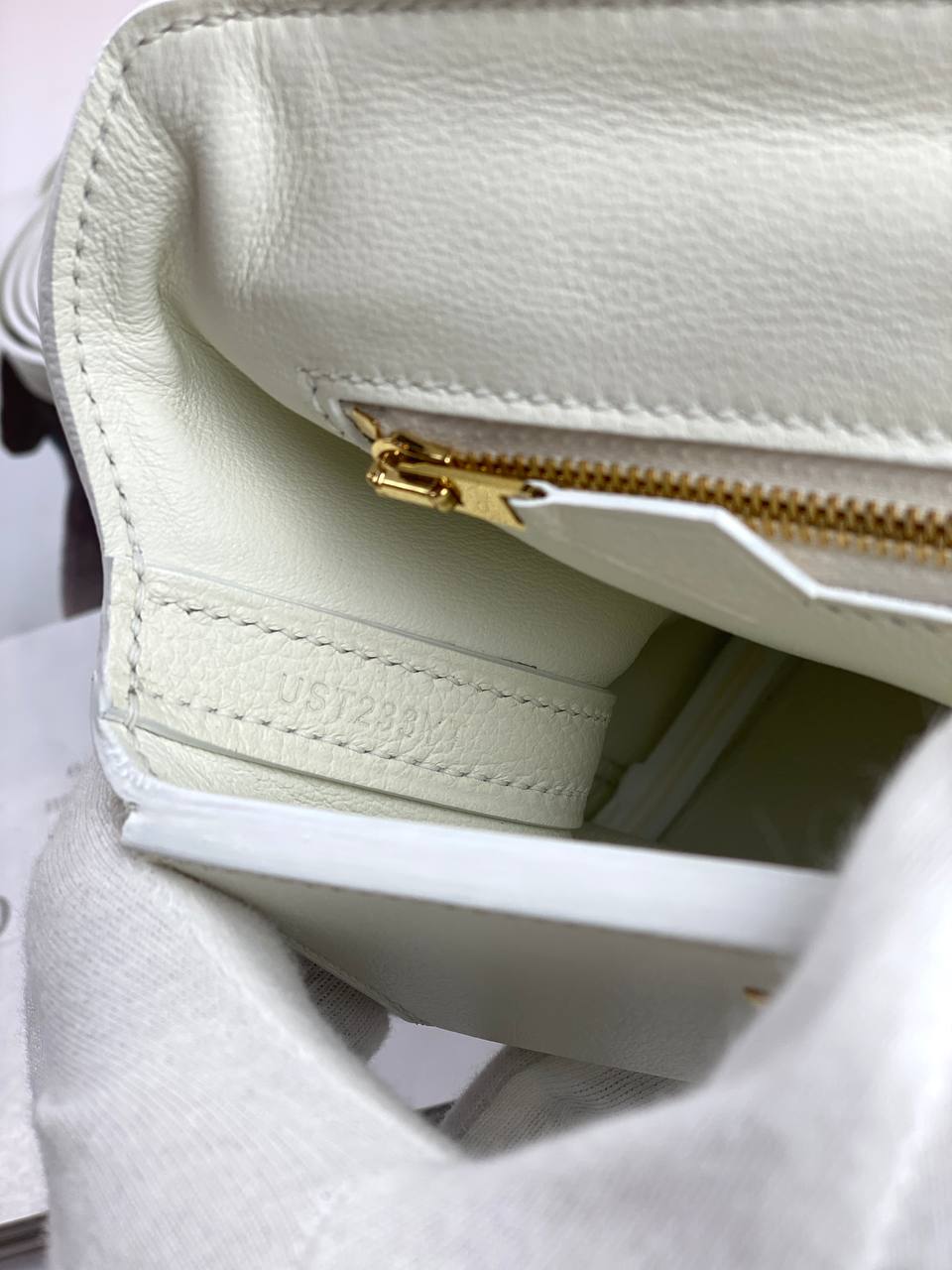 Hermes Luxury Bag Evercolor With Swift Hardware White Gold Travel Bag