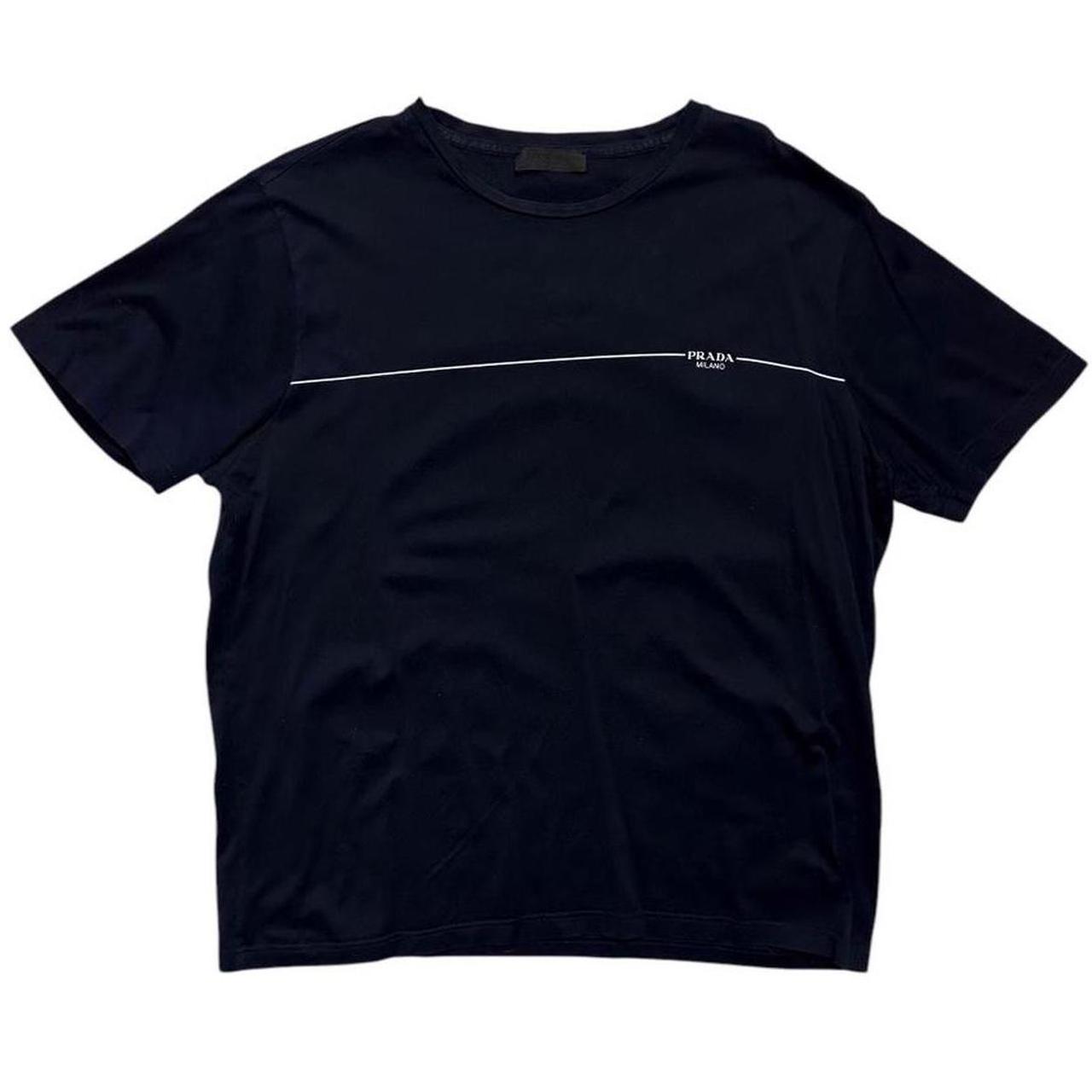 Prada Handbag Front T-Shirt Navy Logo